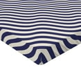 thumbnail image 2 of Ambesonne Navy Fitted Sheet, Wavy Stripes Dark Blue, Twin Size, Dark Blue and White, 2 of 3
