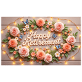 thumbnail image 2 of Motif Floral Roses Décoratives Joyeuse Retraite Fond en Bois Papillon pour Fête Célébration Décoration Intérieure Séance Photo, 2 of 3