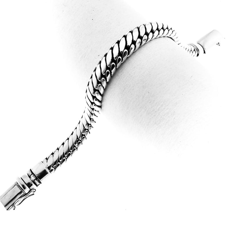 Amberta Sterling Silver Snake Chain Bracelet - 1.9mm, 7/7.5/8 Inch, Hypoallergenic, Made In Europe