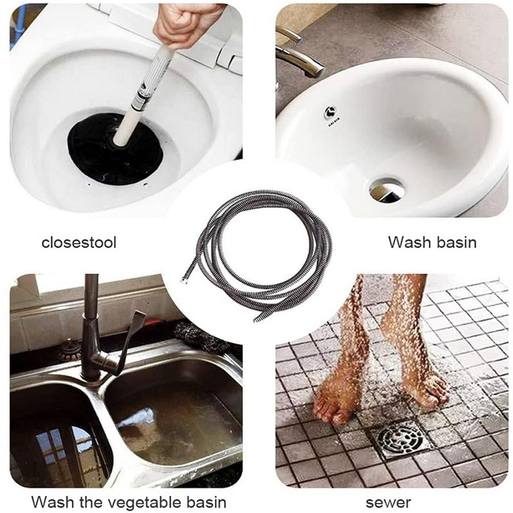 CORKSCREW Toilet Snake Auger WC Drain Unblocker Cleaner Rod plunger tool  U224