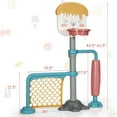 thumbnail image 2 of Gymax Ensemble de Support de Basketball 3-en-1 avec Soccer et Roulettes, Hauteur Réglable, 2 of 10