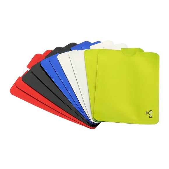 Unique Bargains RFID Blocking Sleeves Identity Theft Prevention Credit Cards Secure Protector Holders Sleeves 5Color 20Pack