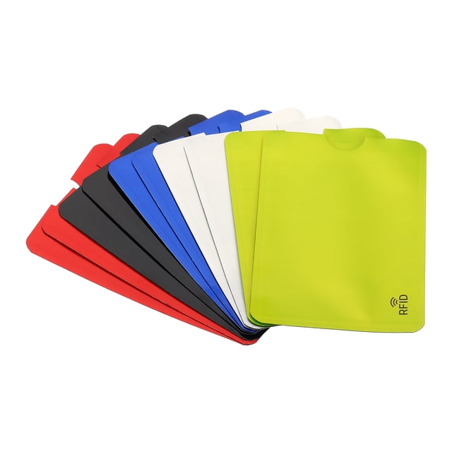 Fundas bloqueadoras de RFID Uxcell para prevención de robo de identidad, protectores seguros para tarjetas de crédito, 5 colores, paquete de 20