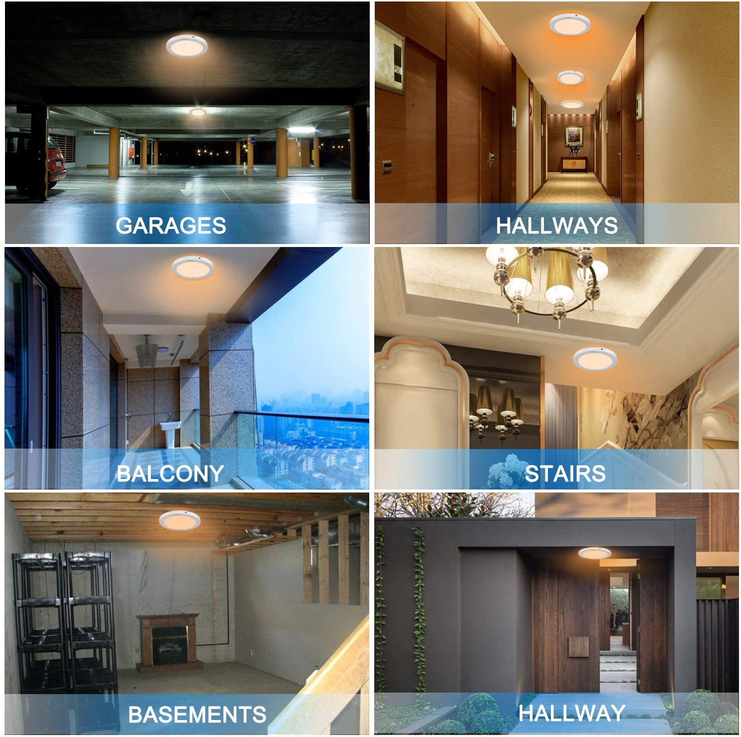 Youtob Motion Sensor LED Ceiling Light 15W 1100LM Flush Mount Round Lighting Fixture for Stairs, Porches, Closets, Basements, Hallways, Pantries, Laundry Rooms(3000K Warm White)