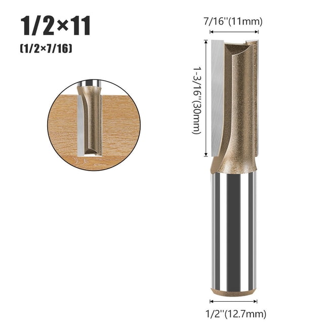 BTOER Professional grade 12 7mm Straight Bit with Two Flutes for Superior Cutting