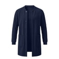 thumbnail image 6 of Jovrlynd Mens Overcoat Long Sleeve Button Fleece Lined Pockets Solid Winter Fashion Long Jacket, S-3XL, 6 of 7