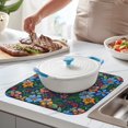 thumbnail image 2 of Pioneer Flower Floral Print Pattern Dish Drying Mat for Kitchen 1 Pack, Ultra Absorbent Microfiber Dishes Drainer Mats,16"x18", 2 of 6