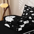thumbnail image 5 of Manfei Cartoon Ghost Zipper Full Size Comforter Sets with Fitted Sheet and 2 Pillowcases,Harvest Maple Leaf Print Halloween Zipper Bedding Set,Black Reversible,4pcs, 5 of 7