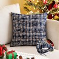 thumbnail image 2 of 2PCS Christmas Plaid Decorative Throw Pillow Covers Snowflake for Sofa Farmhouse Decor，18x18 Inch, 2 of 12