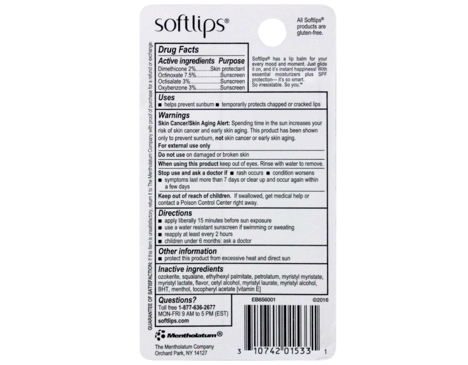 SOFTLIPS WATERMELON SPF 20 (0.07oz) (Pack of 6)