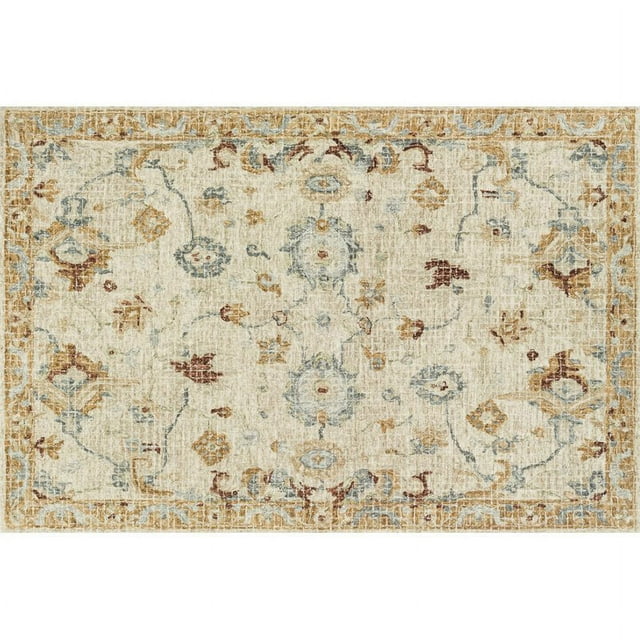 Loloi Julian 5' x 7'6" Hand Hooked Wool Rug in Ivory