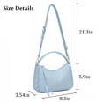 thumbnail image 5 of Crescent Shoulder Bag Crossbody Bags for Women, Trendy Woven Leather Bag Cute Hobo Tote Handbag Purse, with Adjustable Strap, Blue, 5 of 7