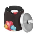 thumbnail image 2 of Hearts Or Balloon Ashtray with Lid Smell Proof Cigarette Ashtray Stainless Steel Smokeless Ash Holder for Indoor Outdoor, 2 of 7
