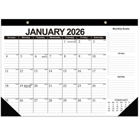 NAISHIER 18 Month Desk Calendar, 17" x 12" Medium Size Desktop Monthly Planner with To-Do List and Notes, Home, Office School Desk Calendar