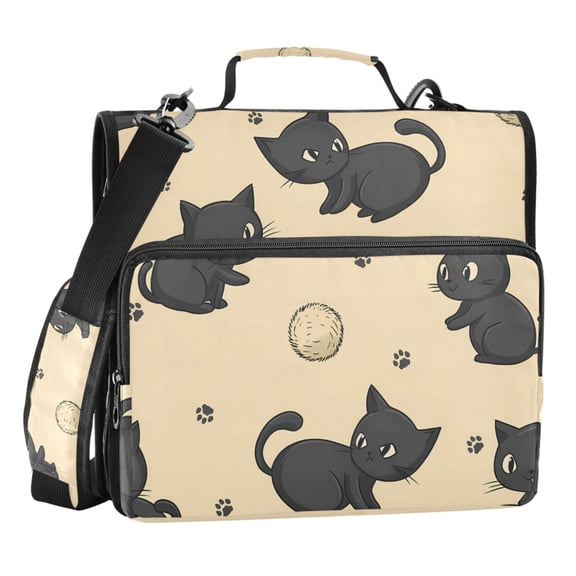 ALAZA Zipper Binder Cats Balls 3 Ring Trapper Keeper File Folder Organizer Bag