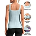 thumbnail image 2 of ANFERRY Workout Ribbed Tank Tops for Women Square Neck Seamless Camisoles with Built in Bra Athletic Yoga Top, 2 of 7