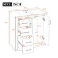 thumbnail image 3 of 30" Bathroom Vanity Sink Base, Bathroom Storage Vanity Cabinet with Drawers and Closing Doors, Freestanding Bathroom Vanities for Bathroom Home Improvement, Easy Assembly, Black, 3 of 8