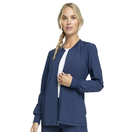 Infinity Cherokee Zip Front Womens Scrub Jacket 4-way Stretch with Lightweight, Superior Performance and Comfort - CK370A