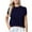 Dark Blue, variant on cfhntfmh Womens Short Sleeve Sweater Spring Summer Round Neck Pullover Ribbed Knit Sweater Vest Tops with Pocket