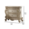thumbnail image 2 of Two Drawer Nightstand With Carved Details And Cabriole Legs Antique Pearl, 2 of 4