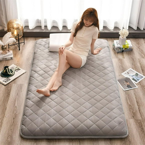HAHDAXIA Matelas Futon - Futon Japonais, Long Jour Rembourrage en Coton Simple Double Enroulable Matelas Pliable, Matelas de Couchage Portable pour Plancher Lit d'Appoint Sofa (Couleur : Gris Élégant, Taille : 100 * 20