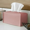 thumbnail image 2 of Miayilima Desktop Ornament Car Mounted Tissue Box Large Leather Tissue Box Living Room Bathroom Roll Folding Tissue Holder Pink, 2 of 4