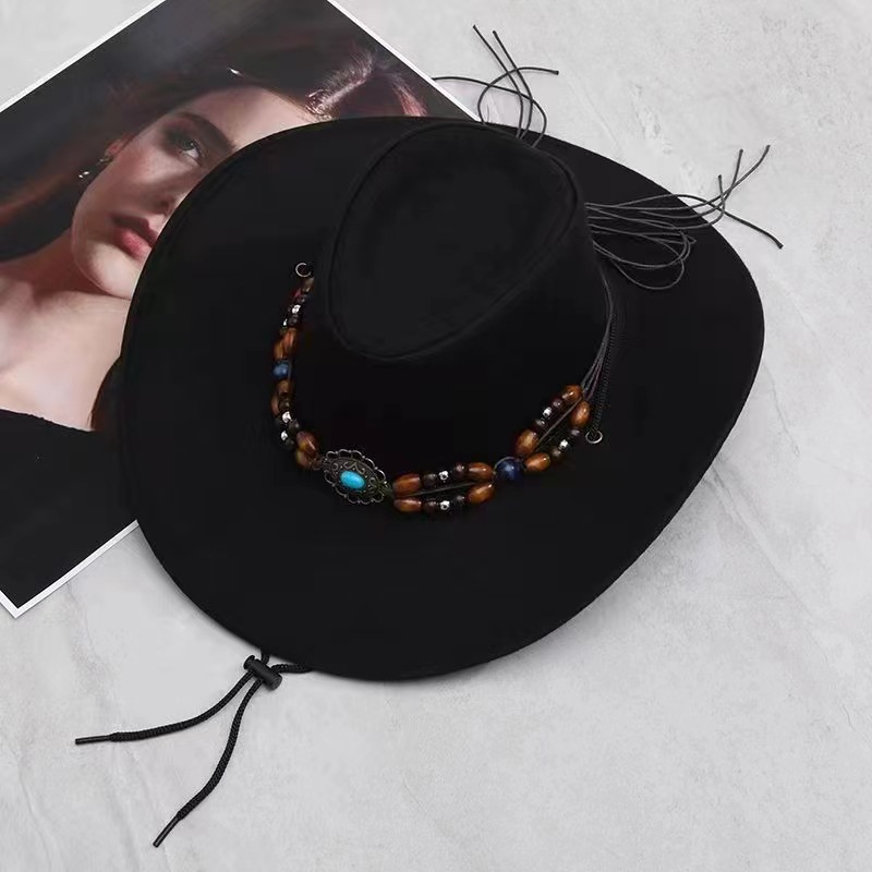 Cowboy Hats for Men Women, Cowgirl Hat Wide Brim Felt Hats  display picture 3