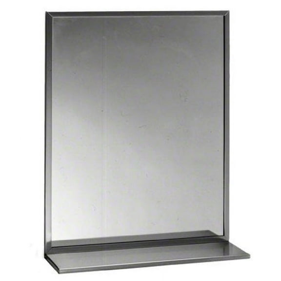 Bobrick Channel Framed Mirror 48W By 36H Stainless Steel