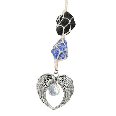 

Garhelper Angel’s Wing Pendant with Crystal Ball Rainbow Suncatcher Window Home Decor