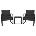 thumbnail image 6 of Vineego 3 Pieces Bistros Sets Outdoor Wicker Patio Furniture Sets PE Rattan Chairs Conversation Sets with table, Black, 6 of 11