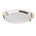 thumbnail image 1 of Bandeja Para Servir De Acero Inoxidable, Bandeja De Servicio De Mesa, De Servicio De Metal Con Asas, Fáciles De Transportar Y Colocar, Placa De Espejo, 1 of 7