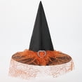 thumbnail image 2 of LYHaoo Toddler Kids Witch Hat Lace Headdress Hat Halloween Witch Hats for Costume Party Dress Up, 2 of 4