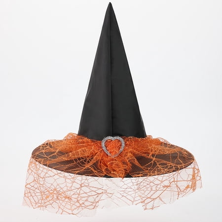 Product Category Kids Hats & Caps - Halloween Headdress Hat for Witch Children and Adults - Decorative Props Hat for Party Orange