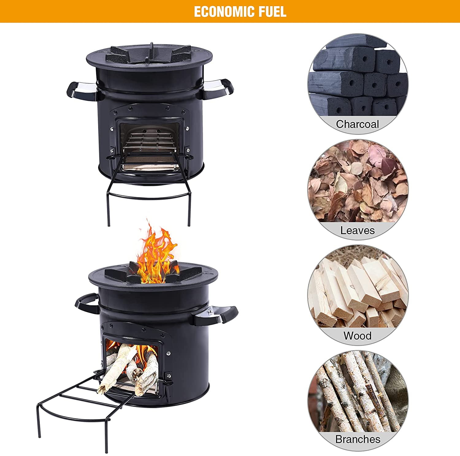Lineslife Rocket Portable Wood Charcoal Camping Stove