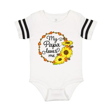 

Inktastic My Papa Loves Me with Sunflower Wreath Gift Baby Boy or Baby Girl Bodysuit