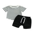 thumbnail image 1 of OUSITAID T-shirt à Manches Courtes à Manches Courtes avec Short à Taille Élastique pour Bébé, 1 of 9