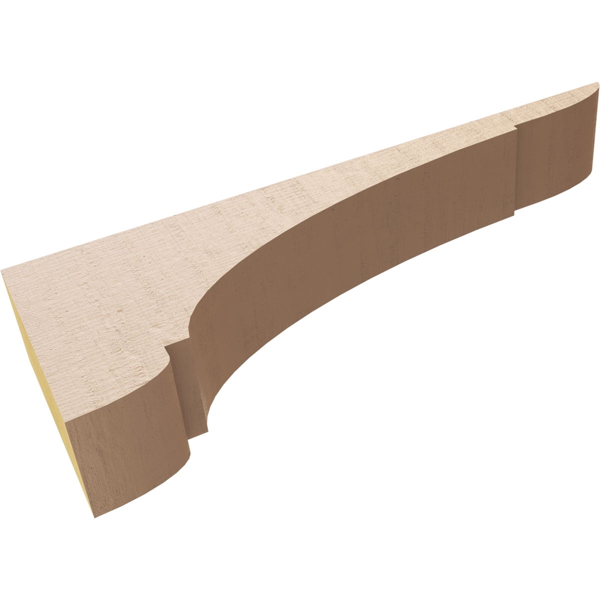2"W x 12"D x 4"H Thin Olympic Rough Cedar Woodgrain TimberThane Corbel, Primed Tan