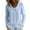 9# Light Blue, variant on Cotton Linen Long Sleeve Womens Button Down Blouse Peter Pan Collar Casual Shirt Work Puff Cuff Tops White M