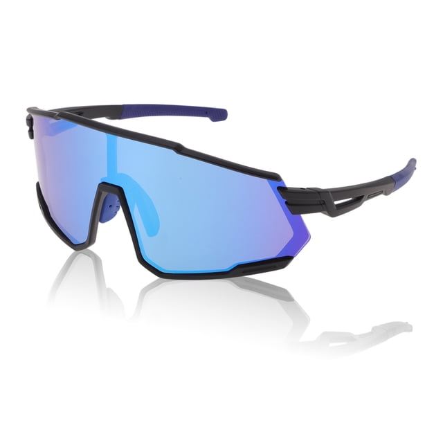 Unique Bargains Motorcycle Riding Goggles Anti-Glare Tri-Acetyl Cellulos PC UV400 Blue Lens Black Frame