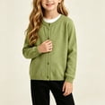 thumbnail image 4 of Rrxhxhs Cardigan for Girls Solid Color Crew Neck Button Front Long Sleeve Loose Casual Sweater Cover Up, 4 of 8