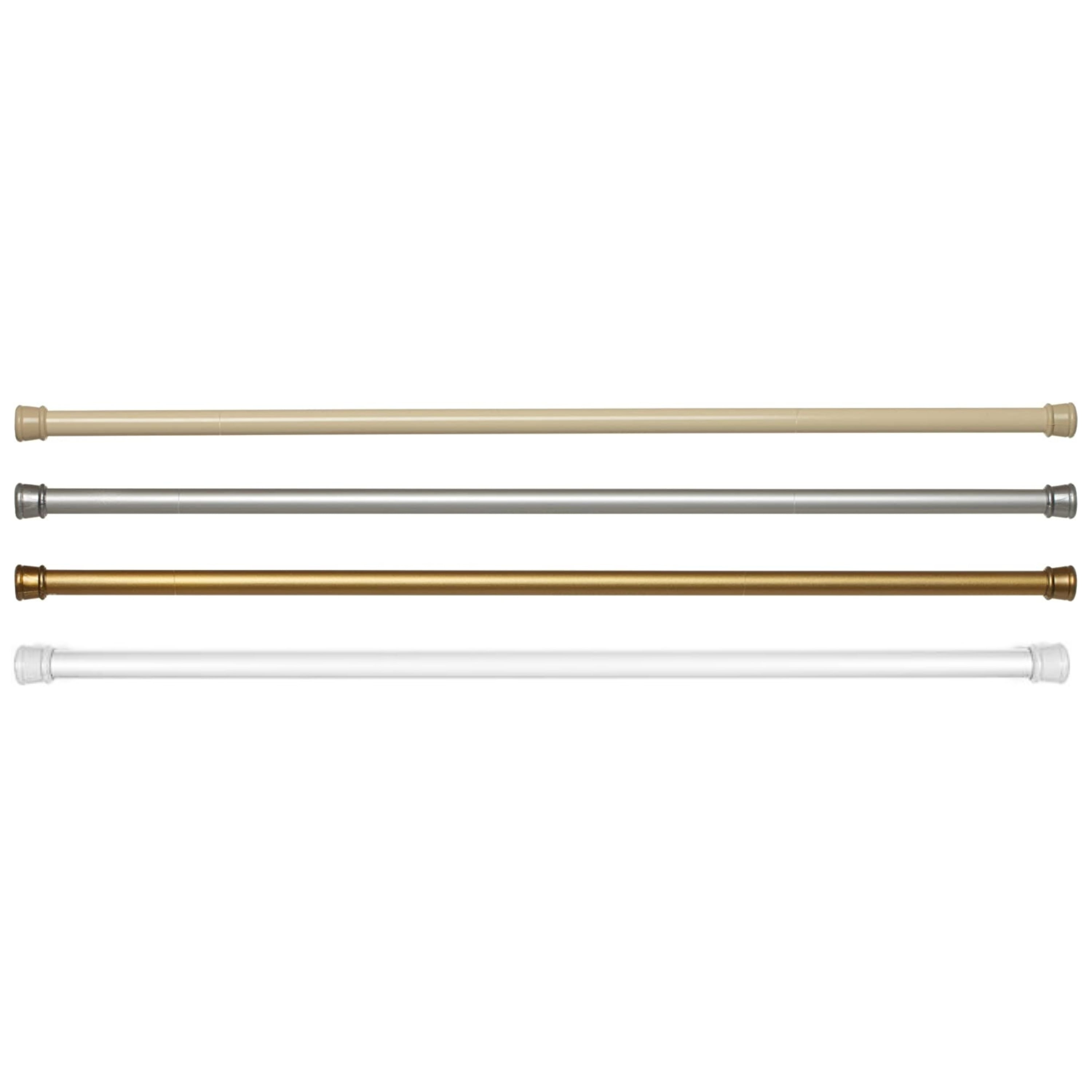 Achim Adjustable Silver Shower Curtain Rod - 1" Diameter, Adjustable 41-76 Inches