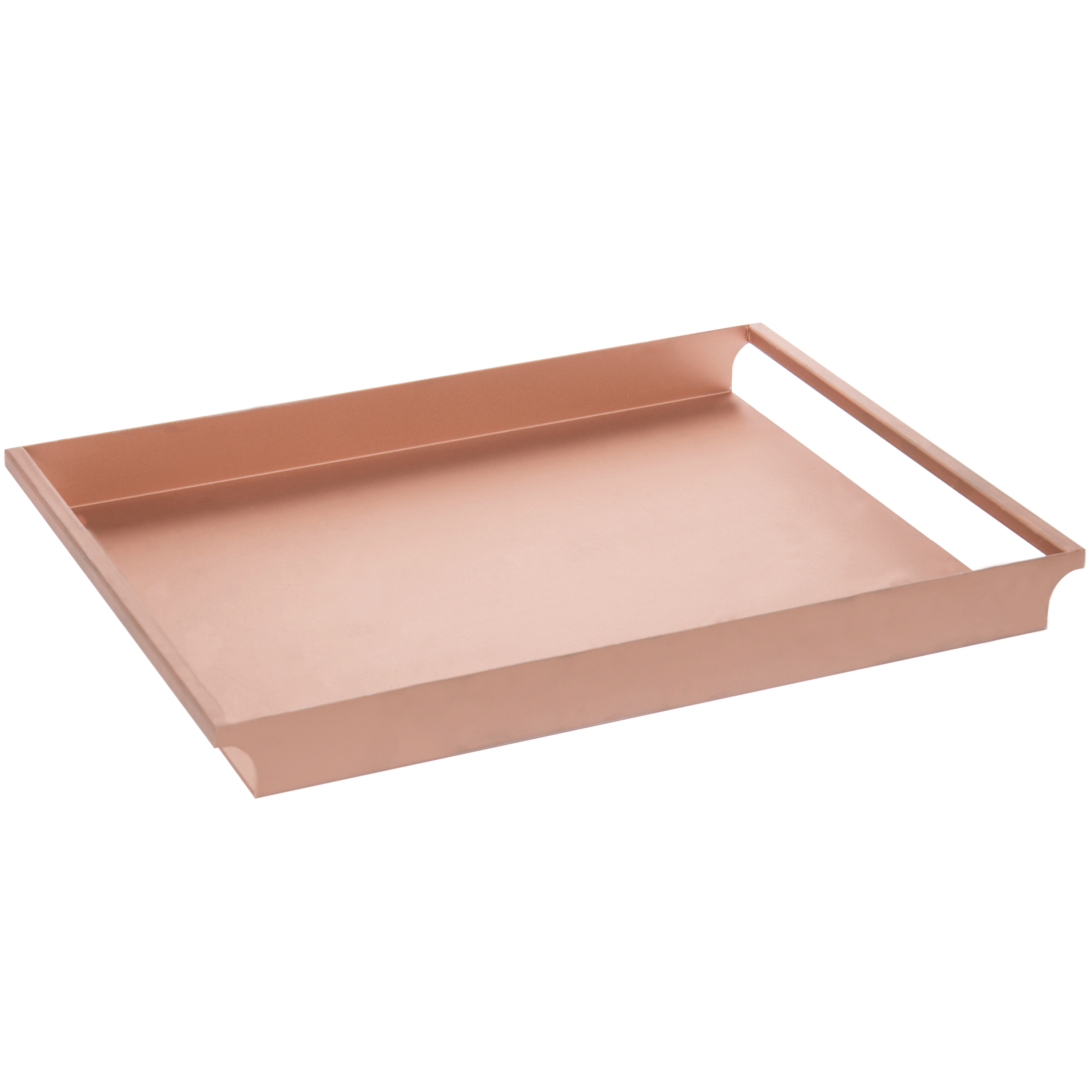 Vinateg Style Rose GoldTone Metal Decorative Serving Tray with Sleek