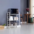 thumbnail image 2 of 3-Tier Rolling Serving Shelf Rack Utility Storage Kitchen Island Cart White, 2 of 5