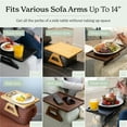 thumbnail image 5 of Shamrock Home Bamboo Trayble Couch Arm Table, Clip On Tray Sofa Table for Couches. Sofa Arm Tray, Armchair Table for TV Dinners, Remotes, Drinks and Snacks - 13.75 x 9.5inch, Brown, 5 of 6