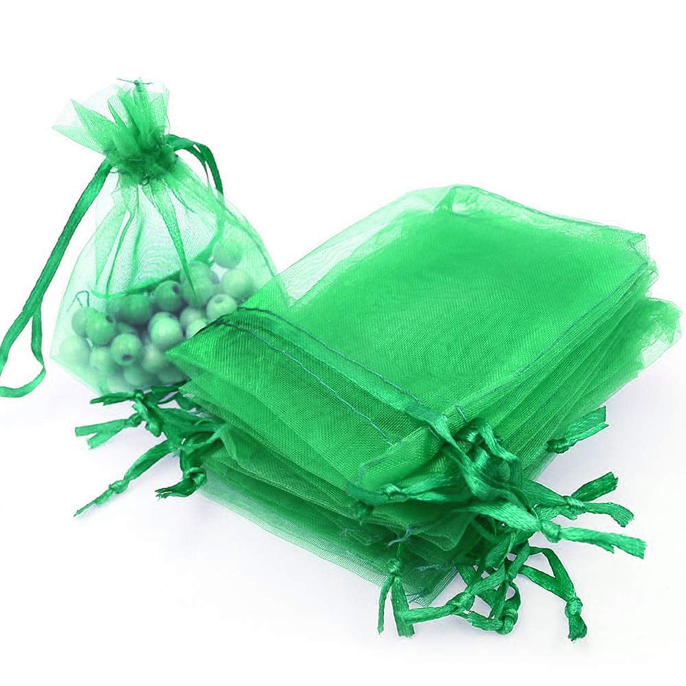 100PCS Organza Gift Candy Sheer Bags Mesh Jewelry Pouches Drawstring Bulk for Wedding Party
