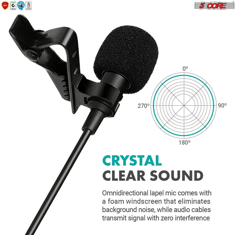 Mic Lavalier Microphone Mini Wired Clip On Lapel Omnidirectional Condensor  Professional Microphono 5 Core CM-WRD 50 ⭐⭐⭐⭐⭐Ratings ✔️ Best Deal