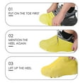 thumbnail image 3 of DODAMOUR Silicone Rain Shoe Covers for Kids, Anti-Slip Wear-Resistant and Portable Waterproof Shoe Covers, Kid Shoe Covers for Outdoor Home Travel Rain Boots (Yellow, S), 3 of 6