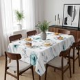 thumbnail image 6 of Turquoise Flowers Table Cloth Waterproof Tablecloths, Farmhouse Spring Botanical Floral Tablecloth Dining Table Cover for Kitchen Party Tabletop Outdoor, Rectangle Tablecloth 60x102 Inch, 6 of 9