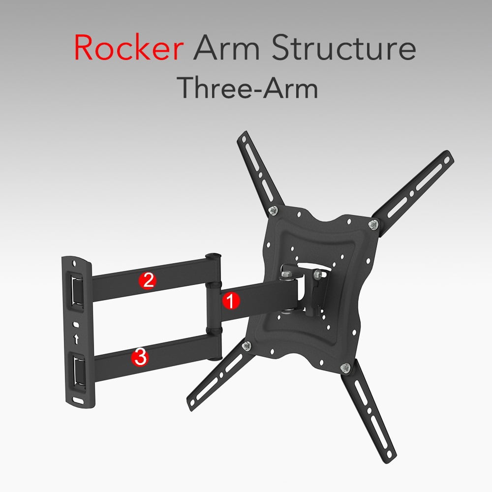 UWR-Nite TV Mount for Most 26-55 Inch TVs, Full Motion TV Wall Mount with Perfect Center Design on Single Stud Articulating Mount Max VESA 400x400mm up to 66 LBS