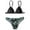 Black, variant on Plus size Swimsuits Women Swimwear Bikini Set Print Leaves Push-Up Padded Bathing Swimsuit Beachwear
